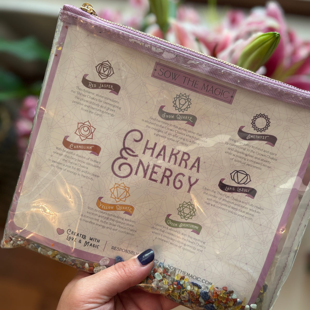 Chakra Energy Herb & Crystal Bag for Energy Balancing Ritual Kit