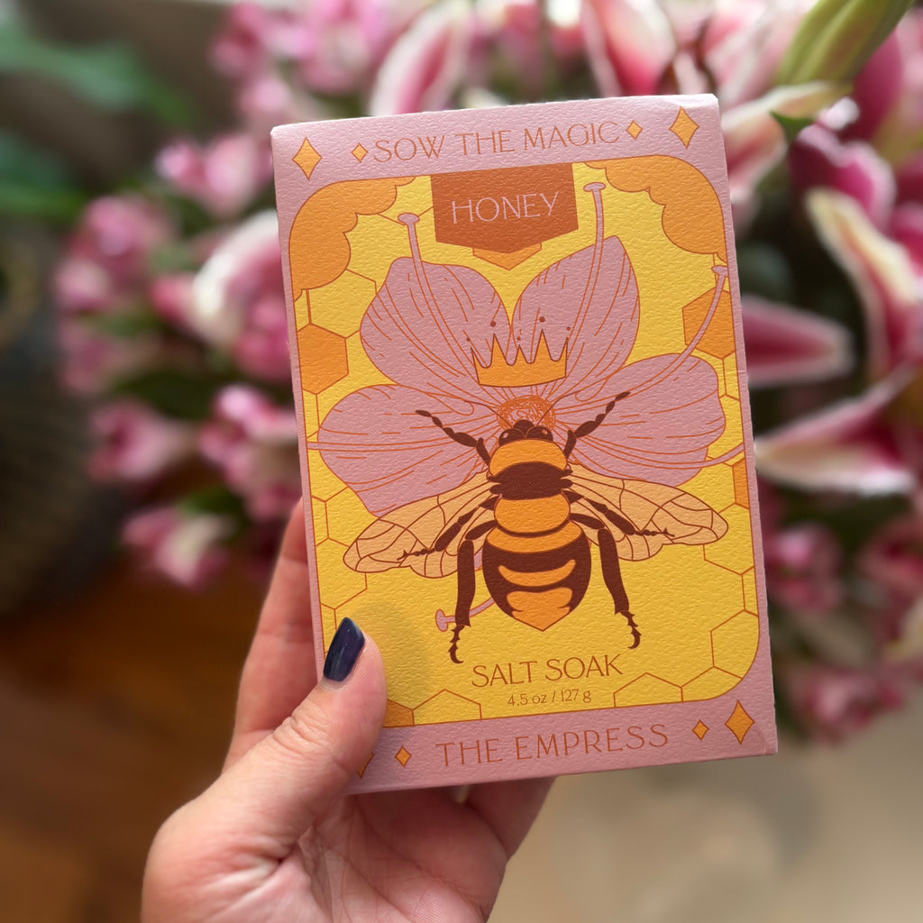 Empress Bee Salt Soak is a Honey & Herb Bath Soak for Self Care